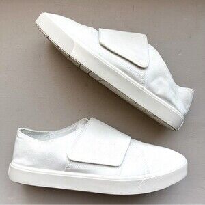 Vince Blair White Canvas Hook‎ & Loop Wide Strap Sneaker Women 9.5 Athleisure
